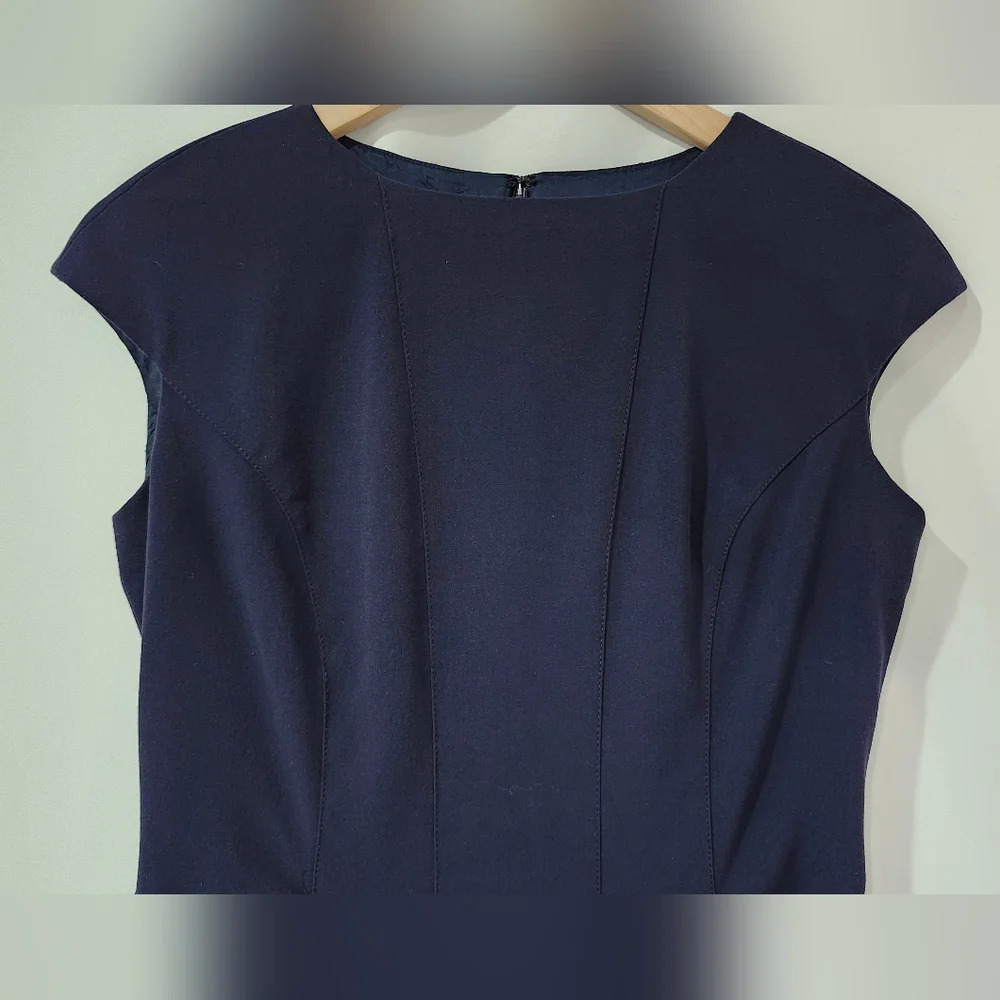 Anne Klein Navy Sleeveless Dress Womens 2P Career Office Party Event Modern - Picture 2 of 10